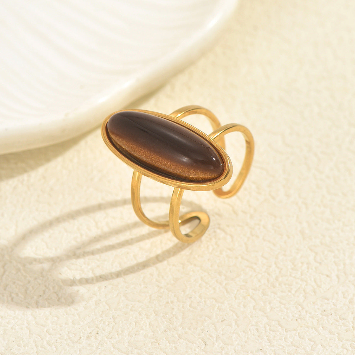 Gemstone open-ended women's ring