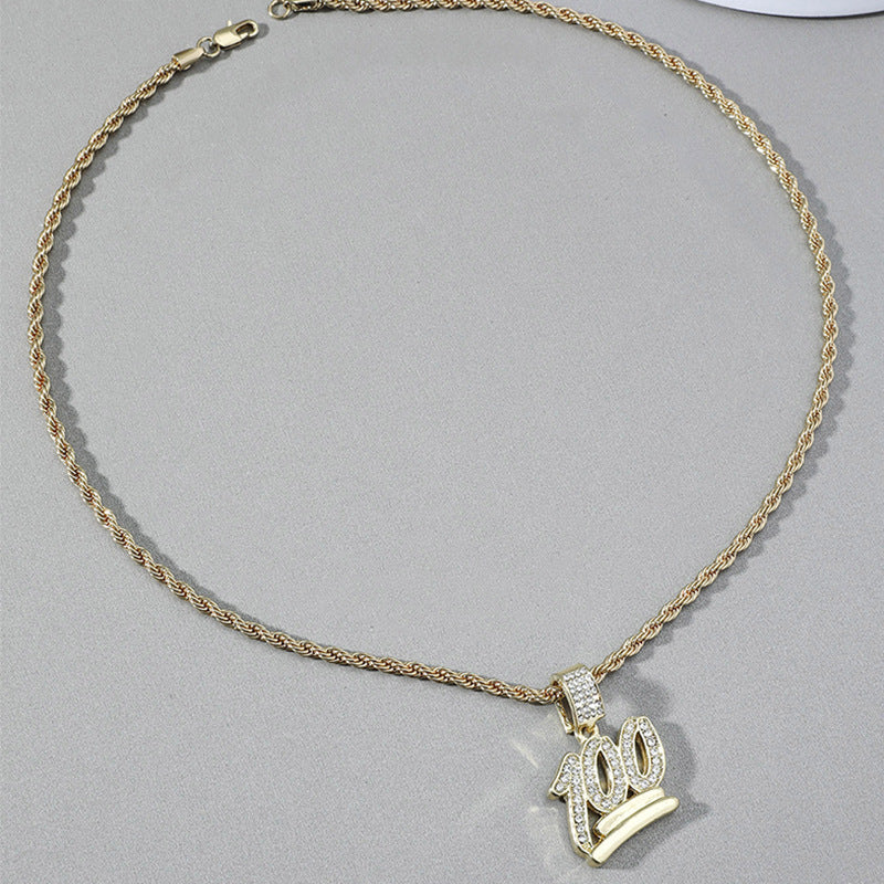 Fashionable hip-hop men's pendant twisted rope chain