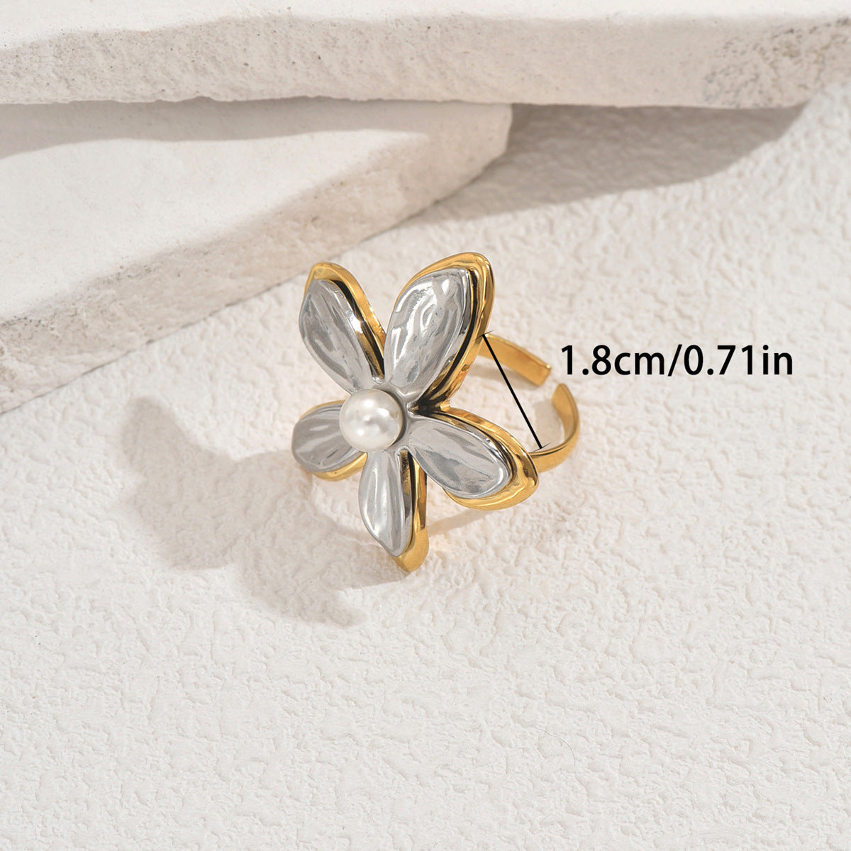 Flower-shaped open ring
