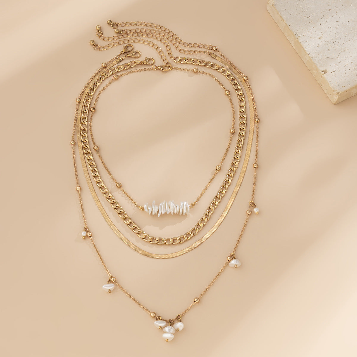 Creative Irregular Pearl Multi-Layer Necklace