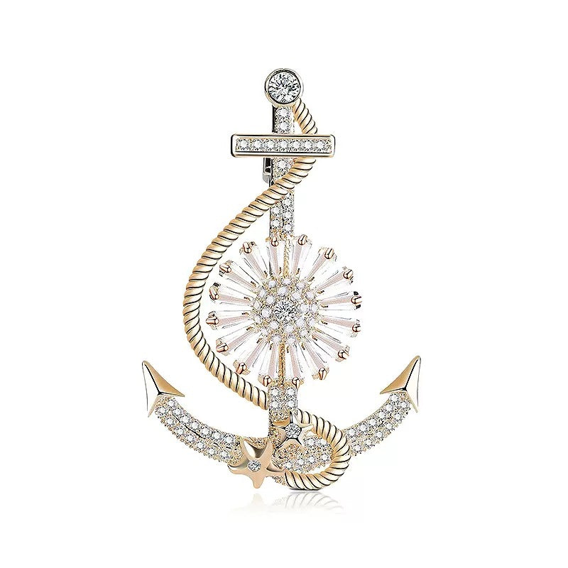 Breaking waves brooch