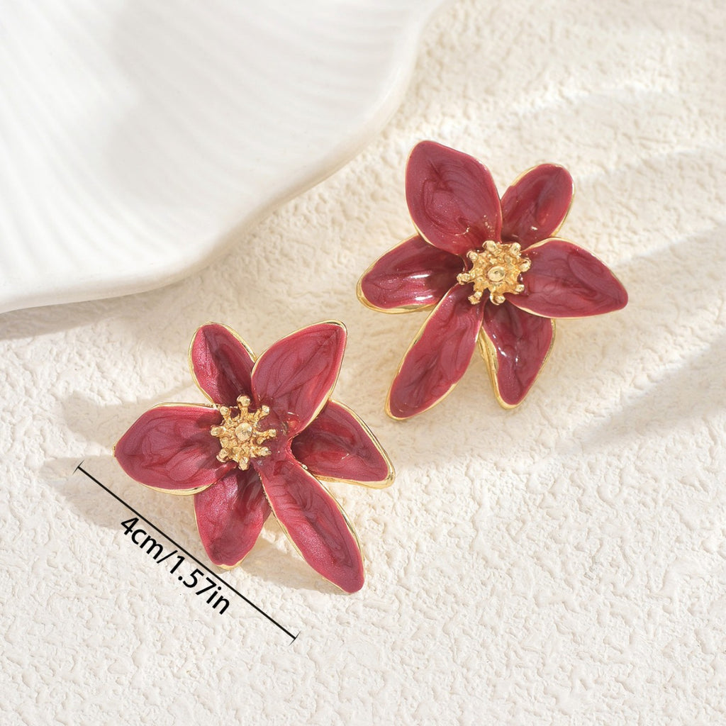 Delicate floral earrings, 18k gold plated high-end earrings