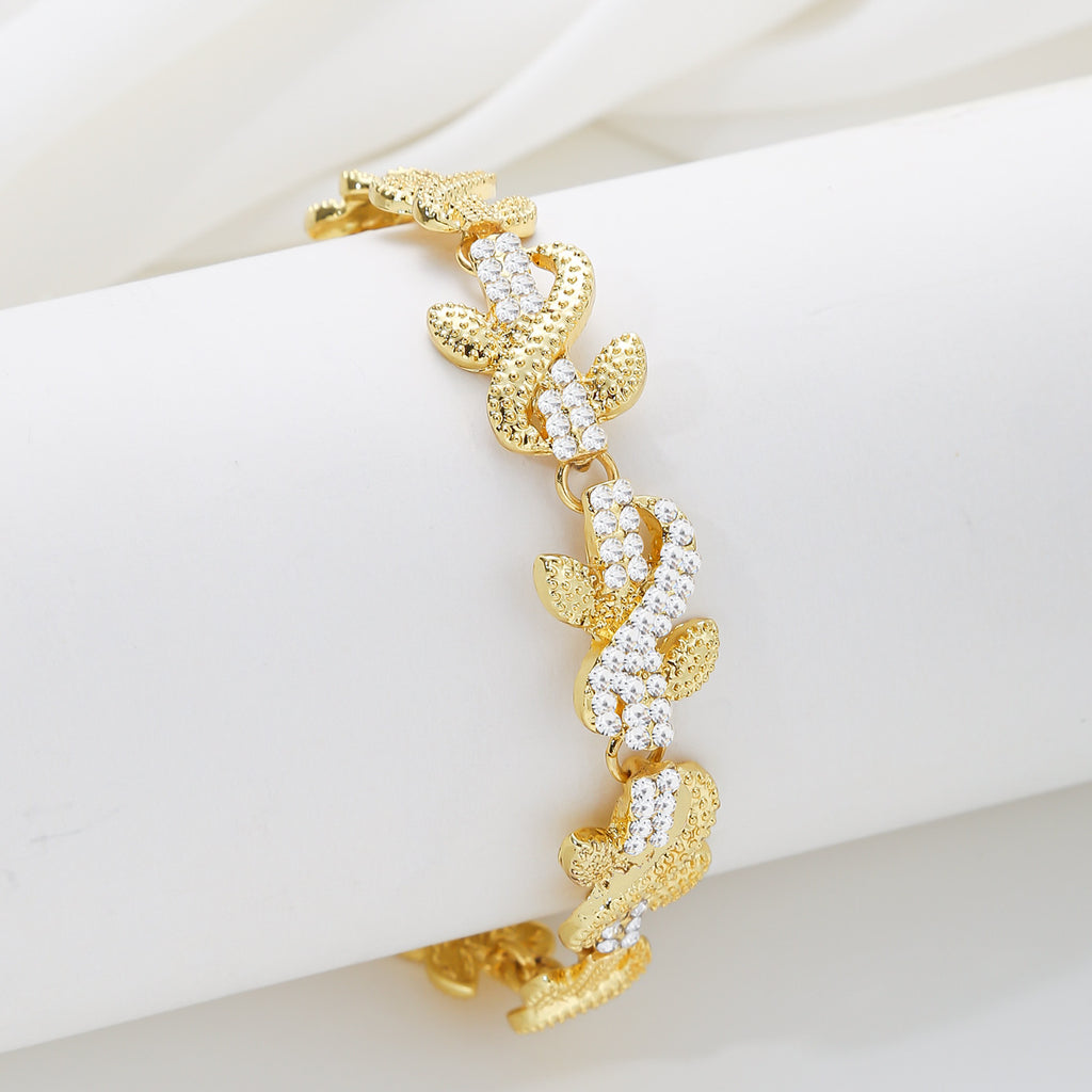 Hip-hop style diamond-encrusted bracelet
