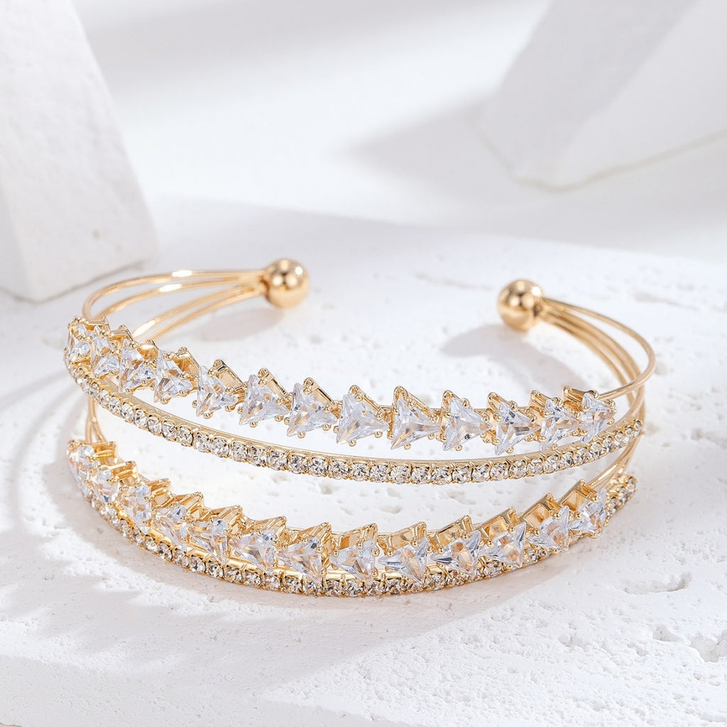 Stylish Adjustable Diamond-Encrusted Bangle