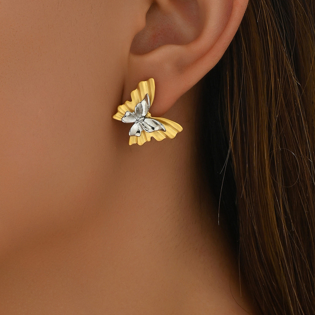 Fresh and sweet butterfly-themed high-end stud earrings