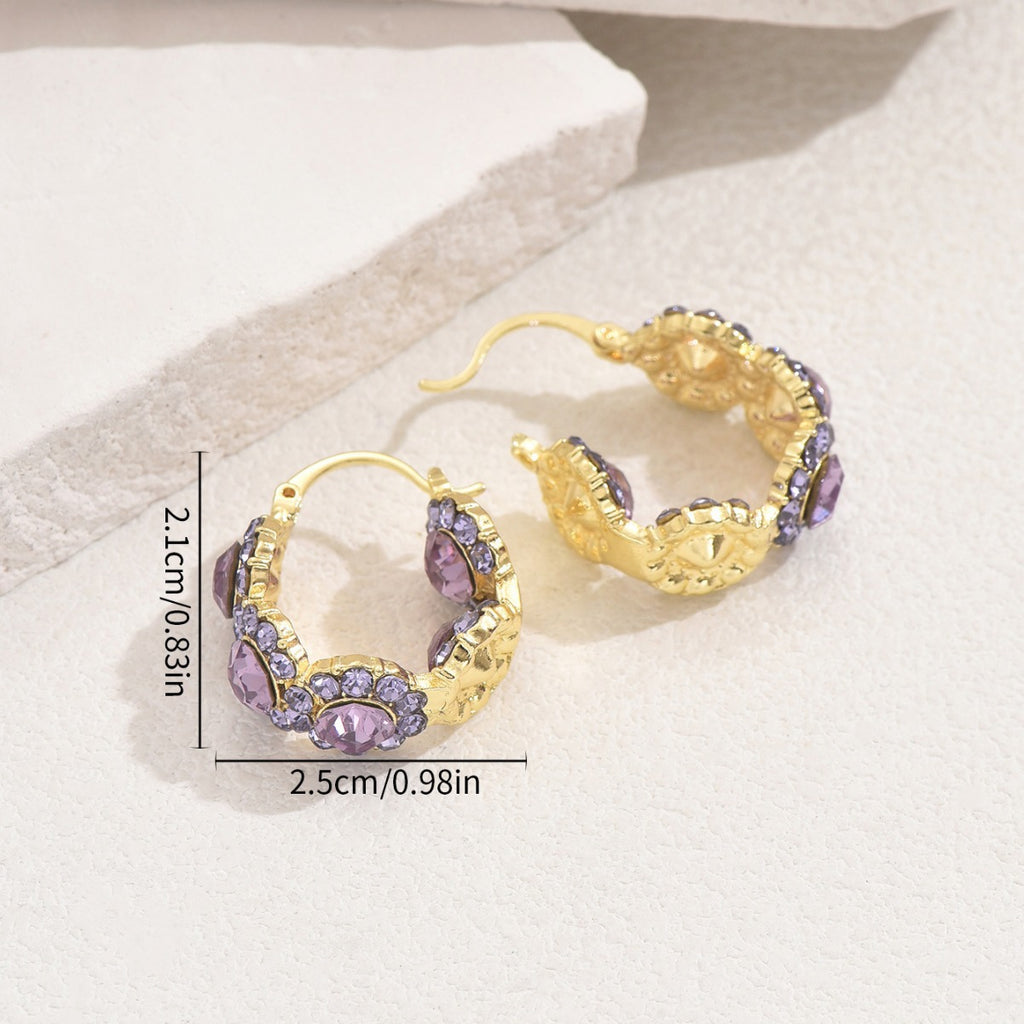 Niche Fashion Purple Zircon Earrings
