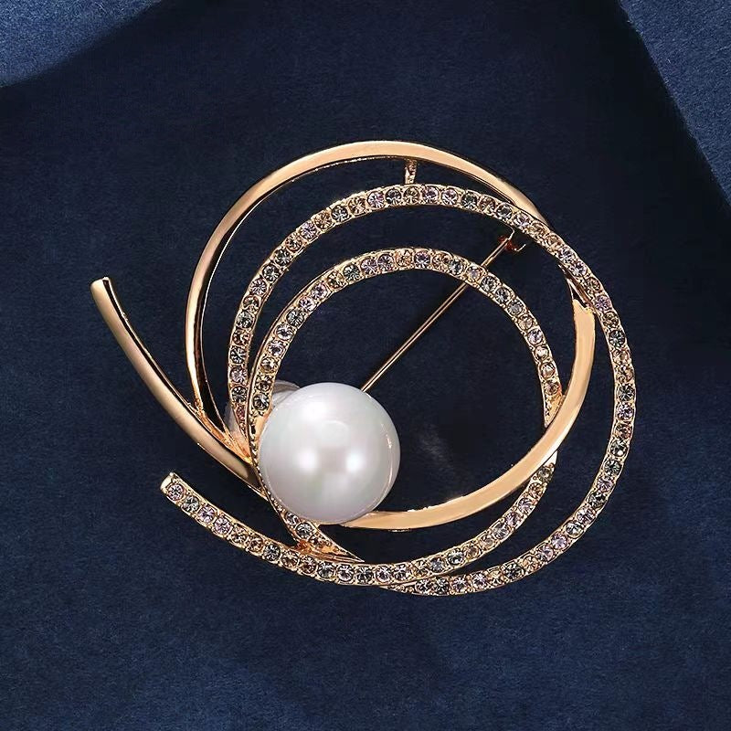 Broche de diamante en forma de anillo