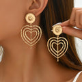 Heart-shaped multi-layered high-end earrings