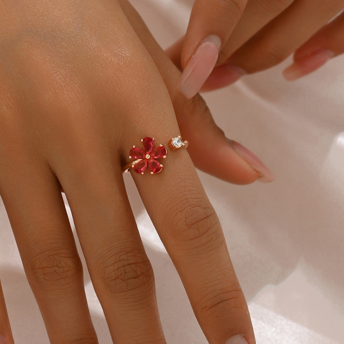Sweet Flower Open Ring