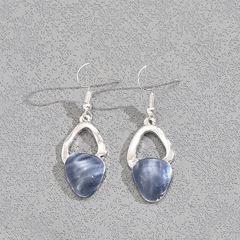 Round teardrop necklace and earrings, irregular clavicle chain set