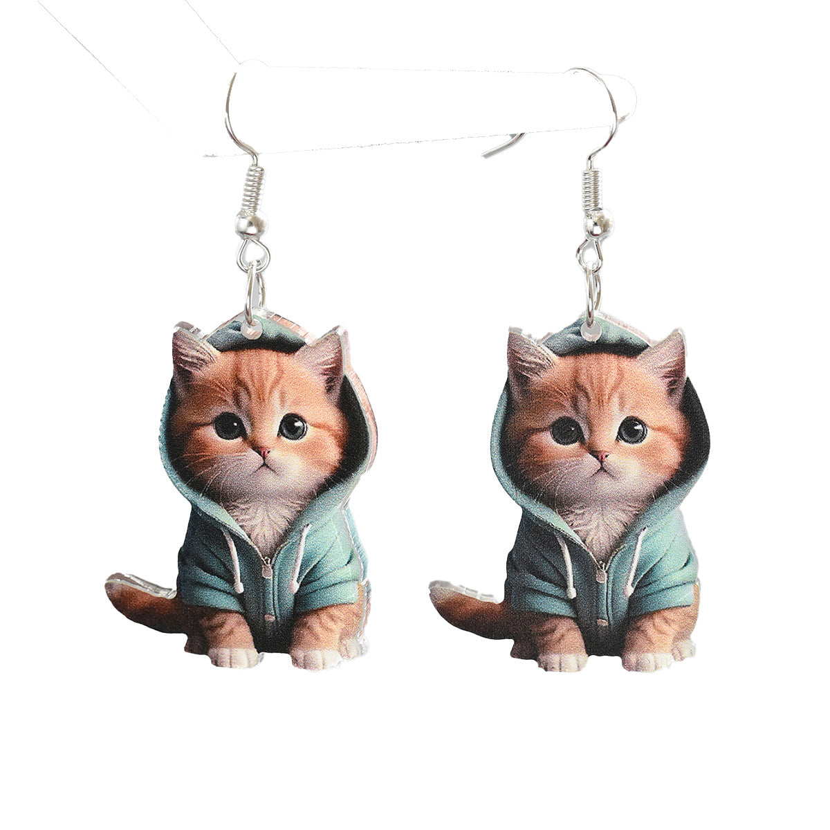 Cute cat high-end acrylic stud earrings