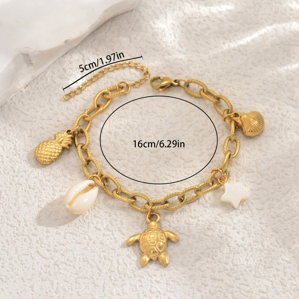 Ocean-themed women's seashell bracelet
