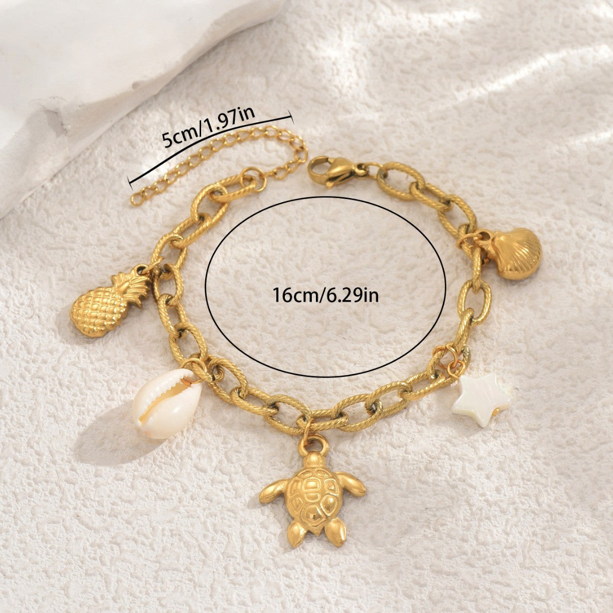 Ocean-themed women's seashell bracelet