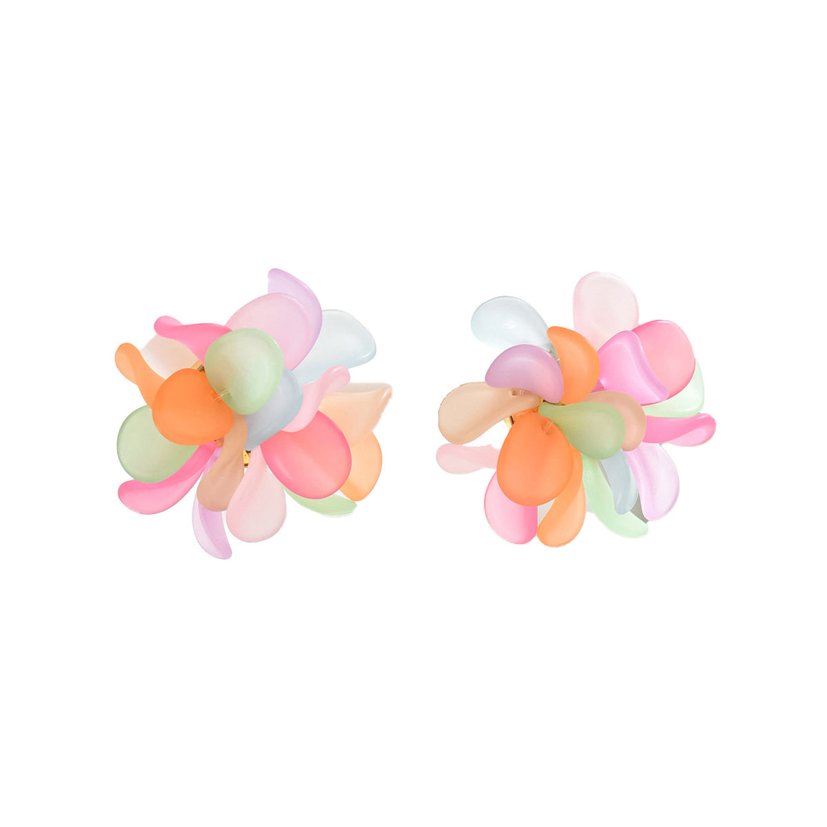 Colorful petal acrylic sweet forest earrings