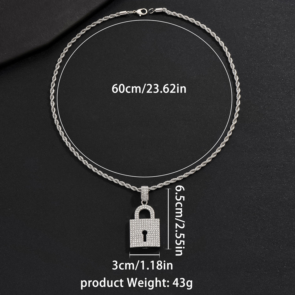 Cuban necklace with diamond pendant