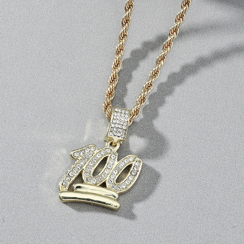 Fashionable hip-hop men's pendant twisted rope chain