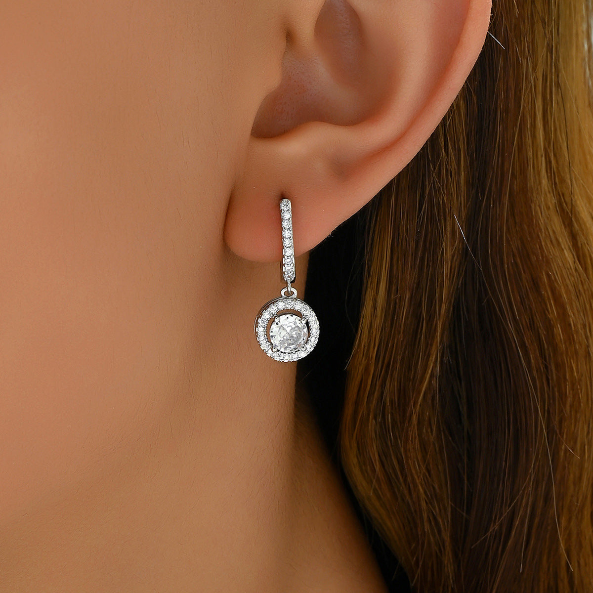 Elegant and sophisticated zircon-encrusted earrings