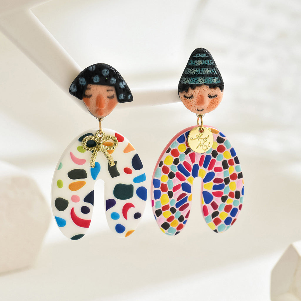 Unique doll earrings