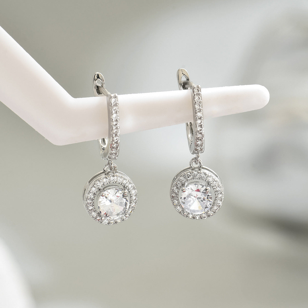 Elegant and sophisticated zircon-encrusted earrings