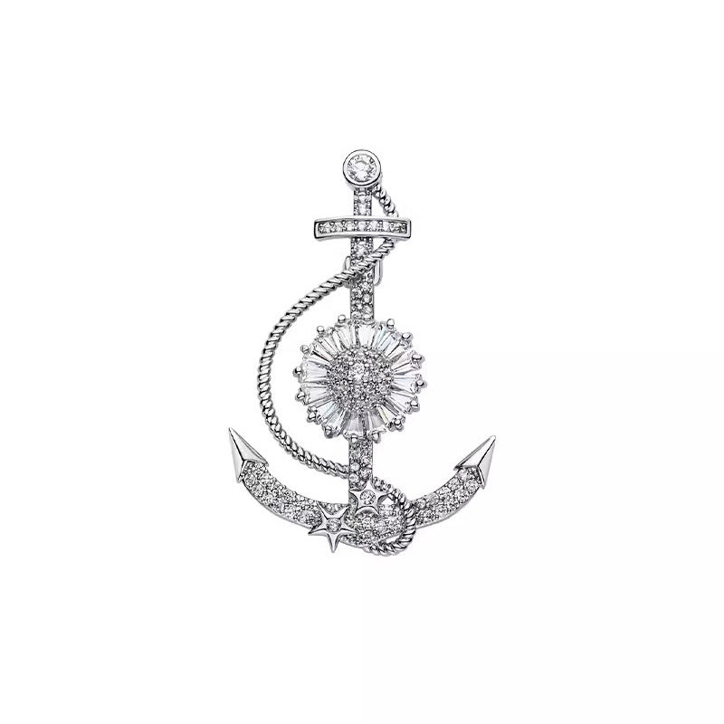 Breaking waves brooch