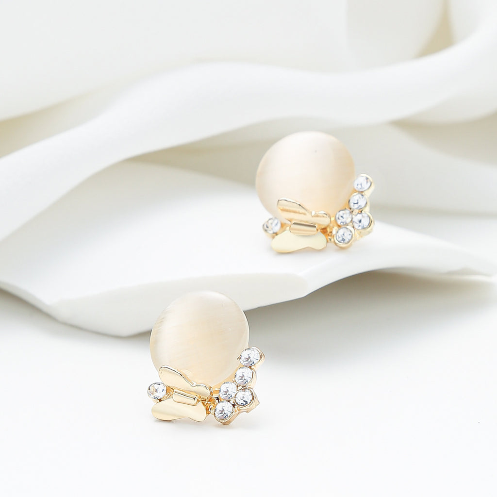 Cat's Eye Stone Butterfly Earrings