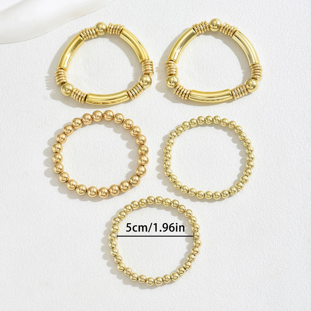 Simple multi-layered beaded bracelet