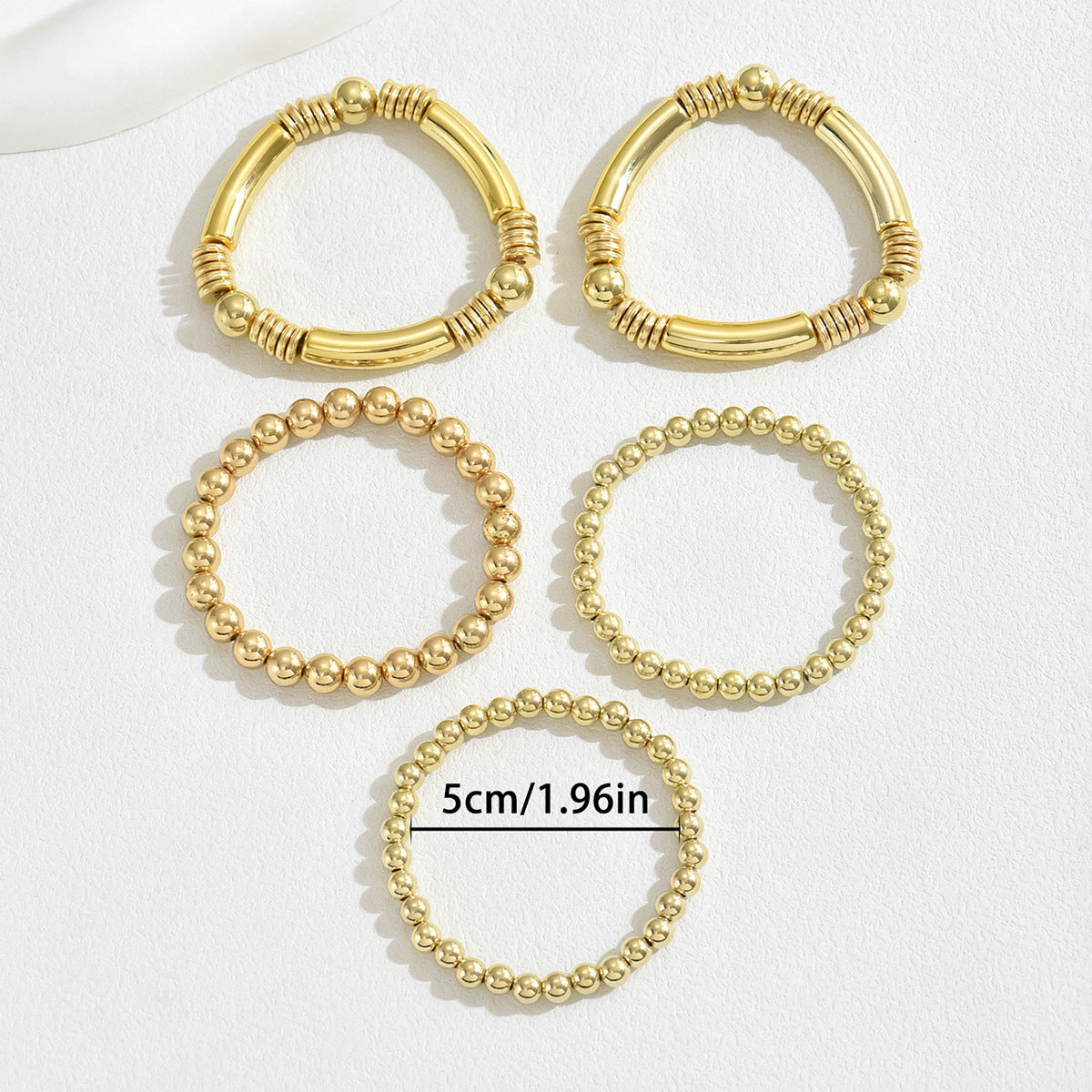 Simple multi-layered beaded bracelet