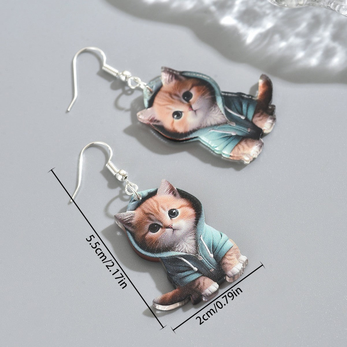 Cute cat high-end acrylic stud earrings