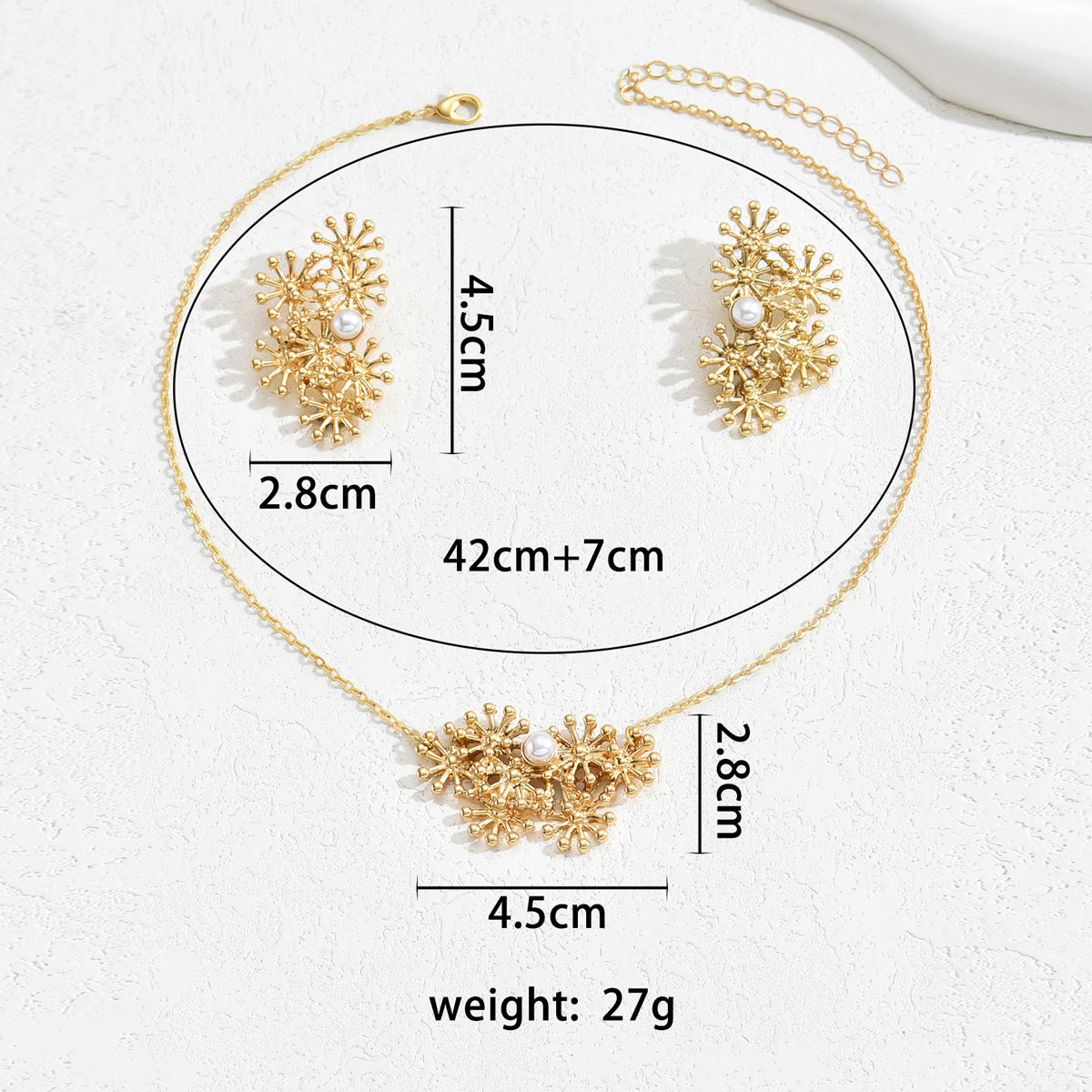Fashionable Sunflower Earring and Necklace Set