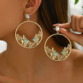 Stylish fish-shaped 18k gold-plated earrings