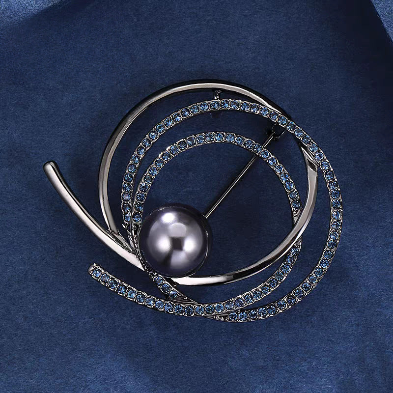 Broche de diamante en forma de anillo