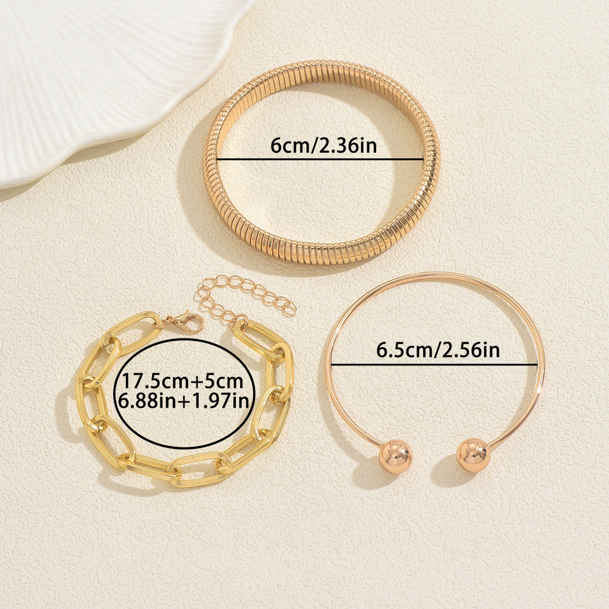 Geometric metal woven high-end bracelet jewelry set