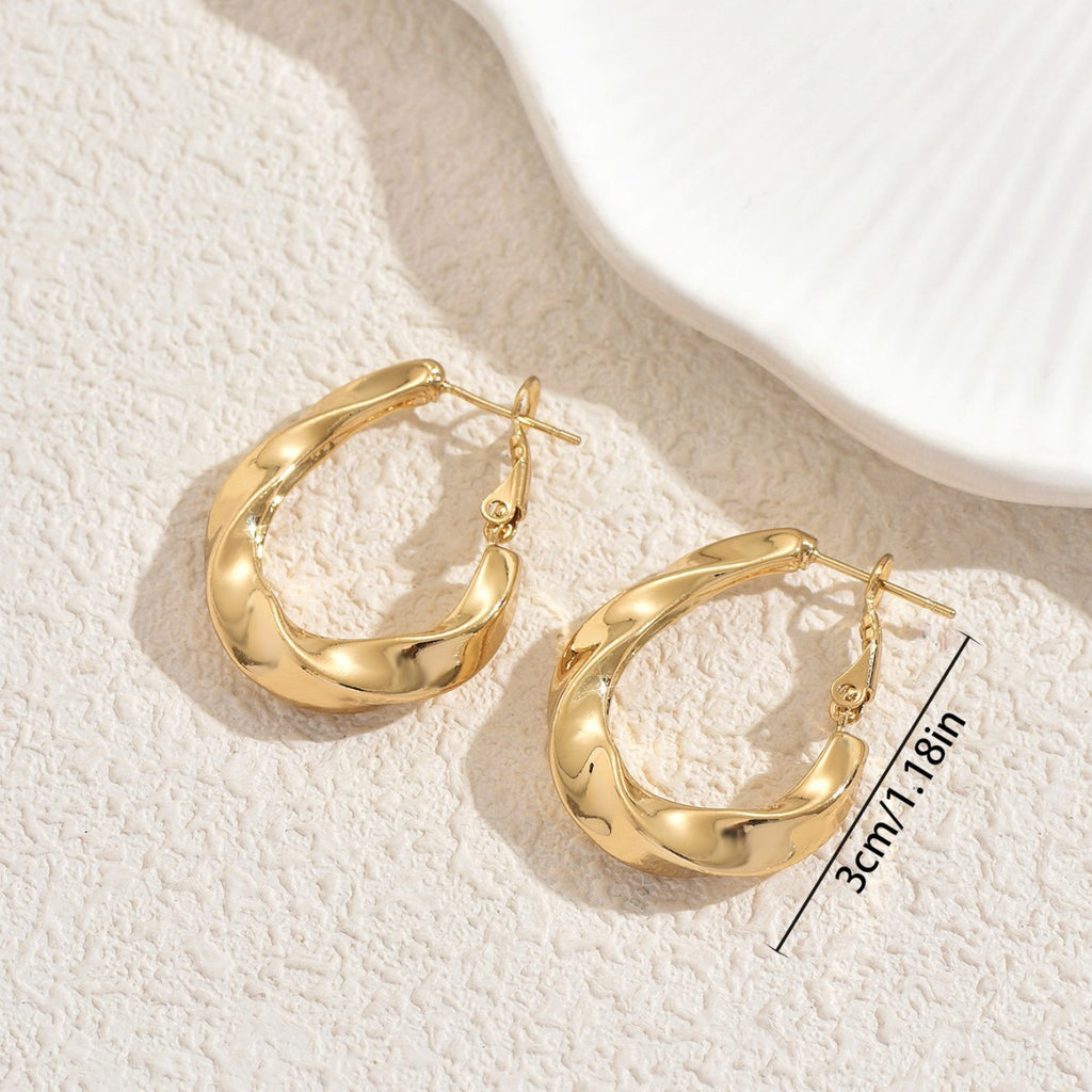 Geometric Gloss Electroplated Metal Earrings