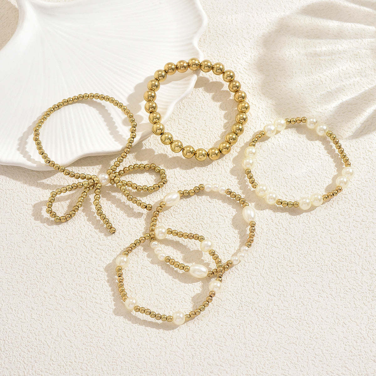 Bow braided bracelet set