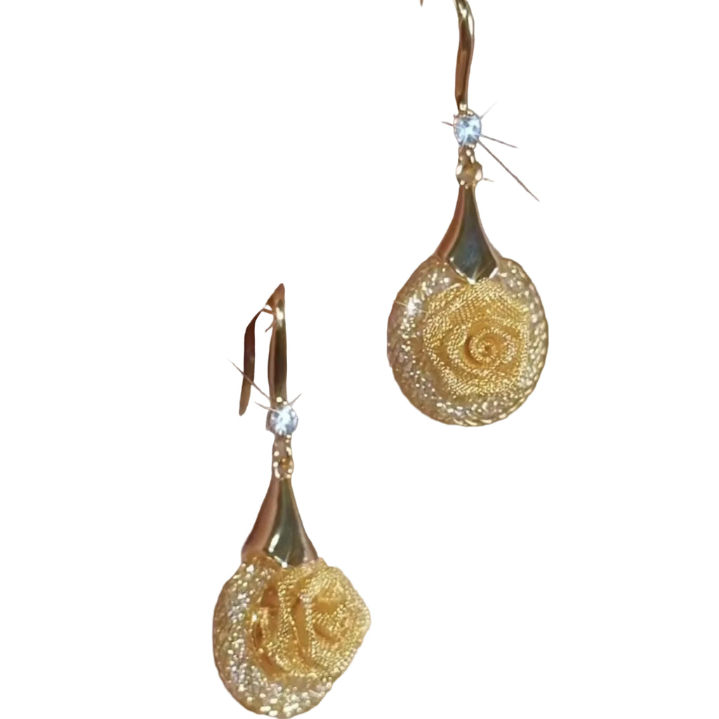 High-end elegant rose earrings
