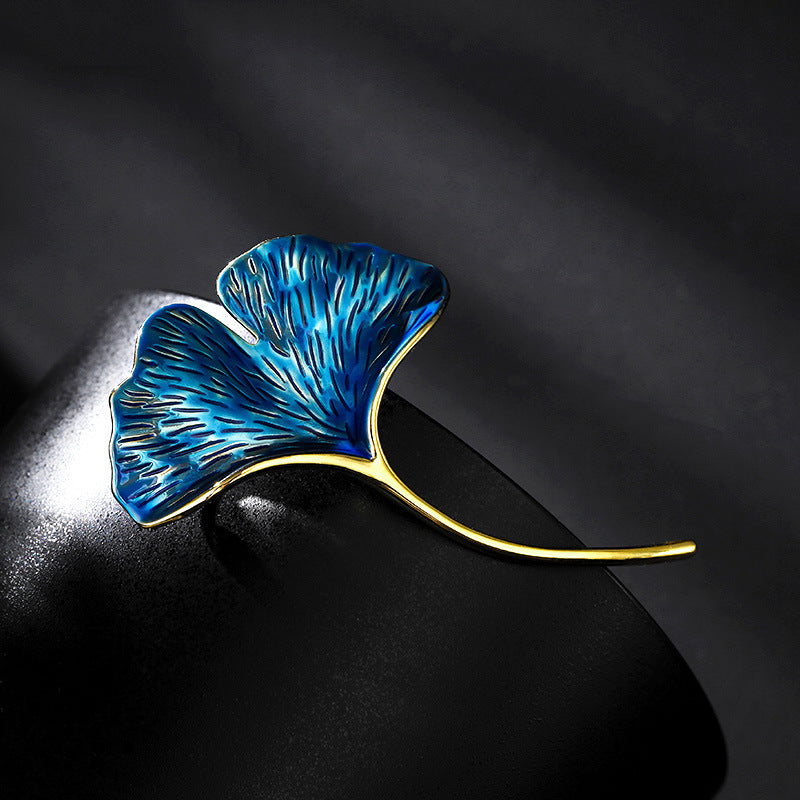 Ginkgo leaf brooch
