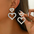 Fashionable Heart-Shaped Diamond Earrings