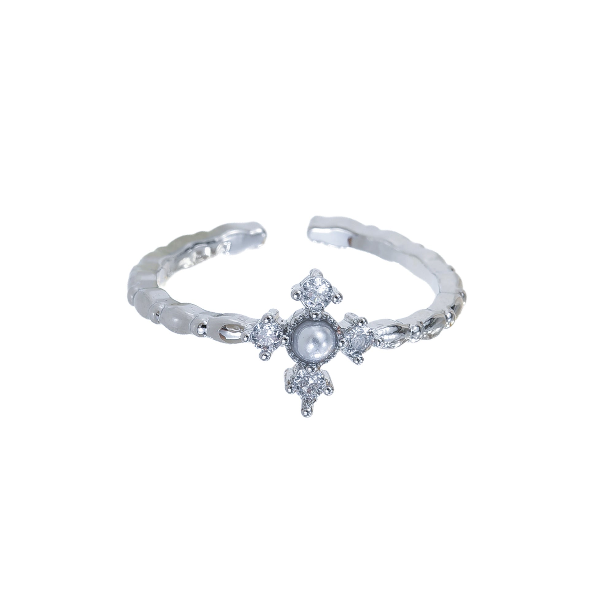White Moonlight High-End Open Ring