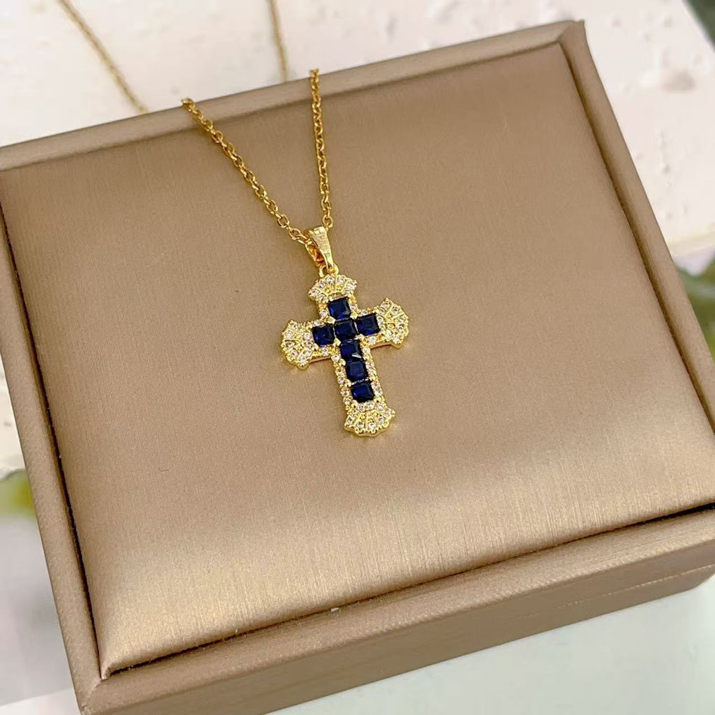 Vintage copper cross necklace