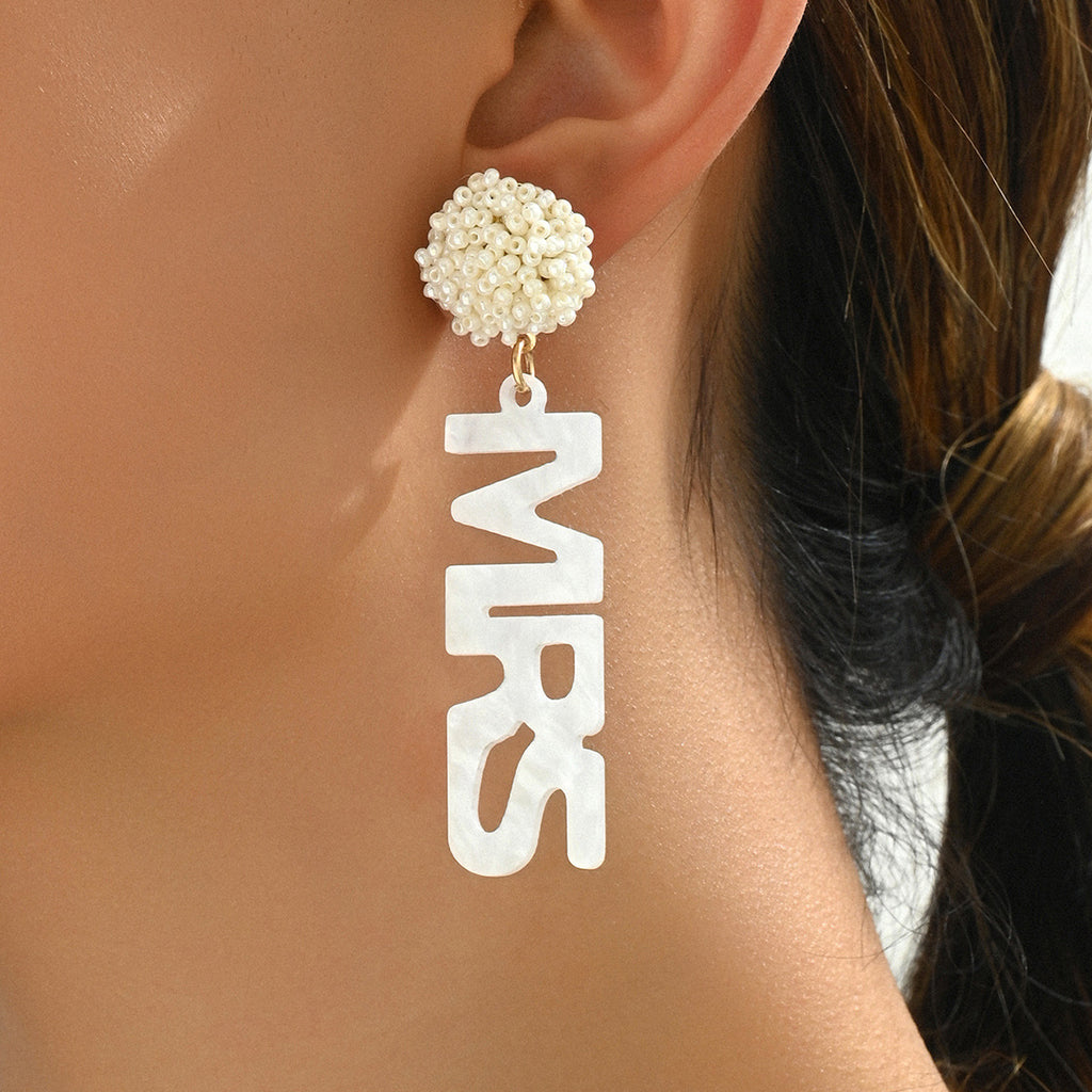 Acrylic English letter earrings