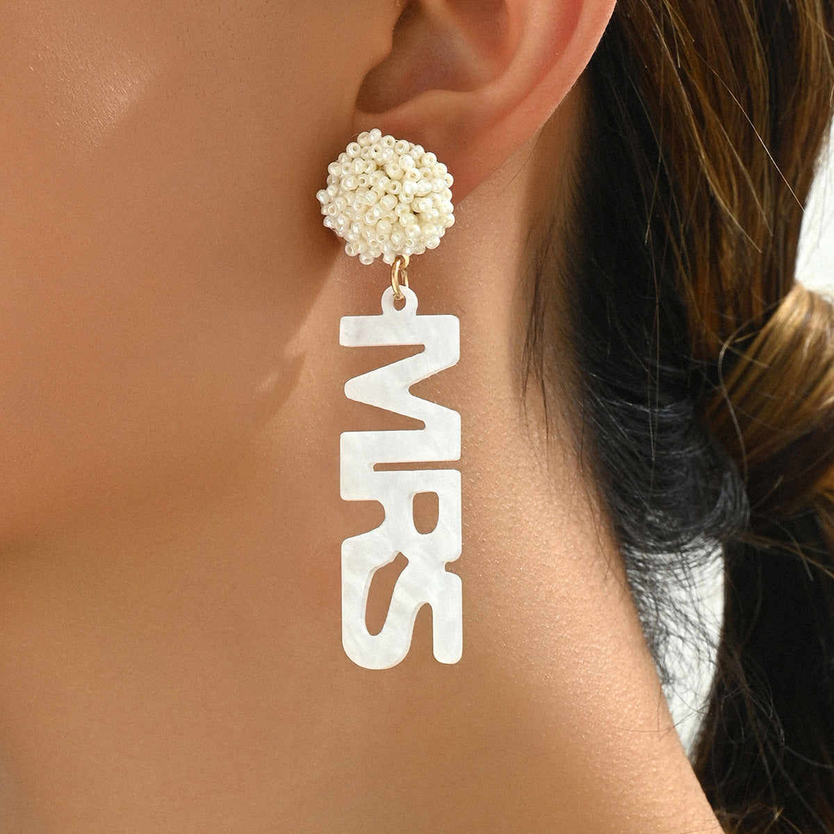 Acrylic English letter earrings