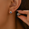Bear Paw Blue Diamond Earrings