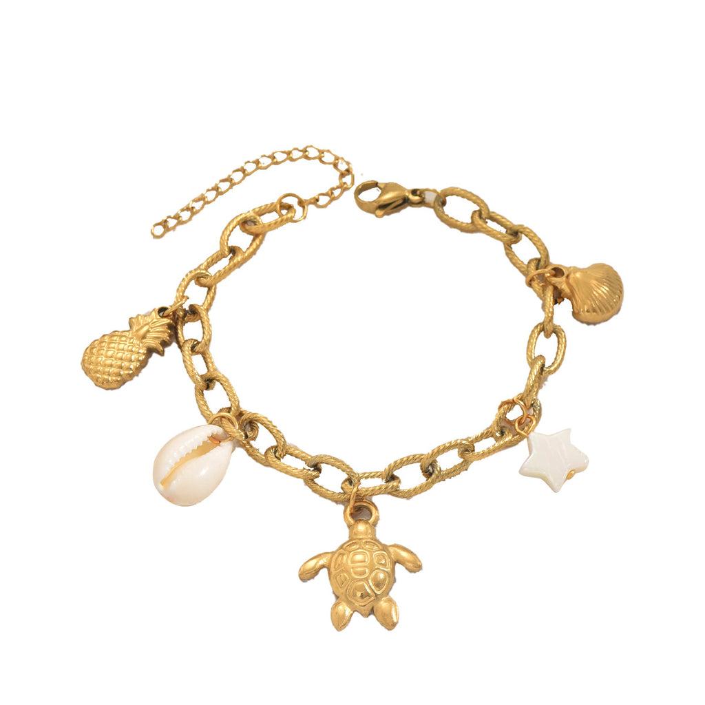 Ocean-themed women's seashell bracelet