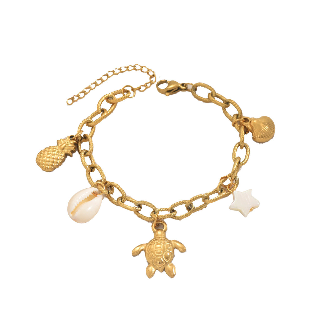 Ocean-themed women's seashell bracelet