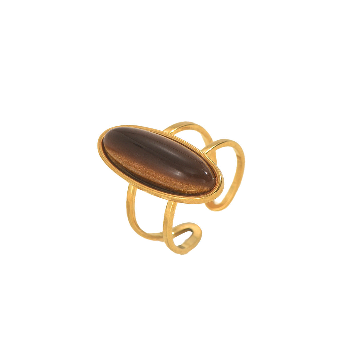 Gemstone open-ended women's ring