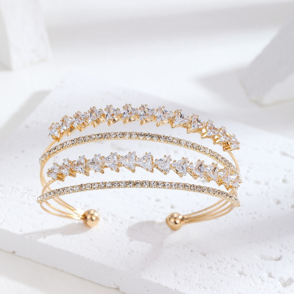 Stylish Adjustable Diamond-Encrusted Bangle