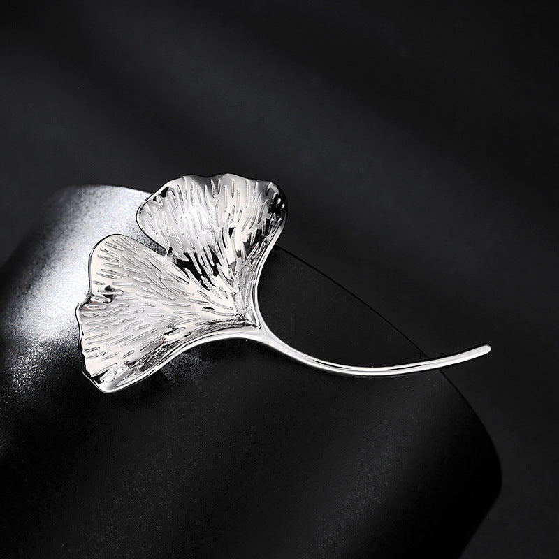Ginkgo leaf brooch