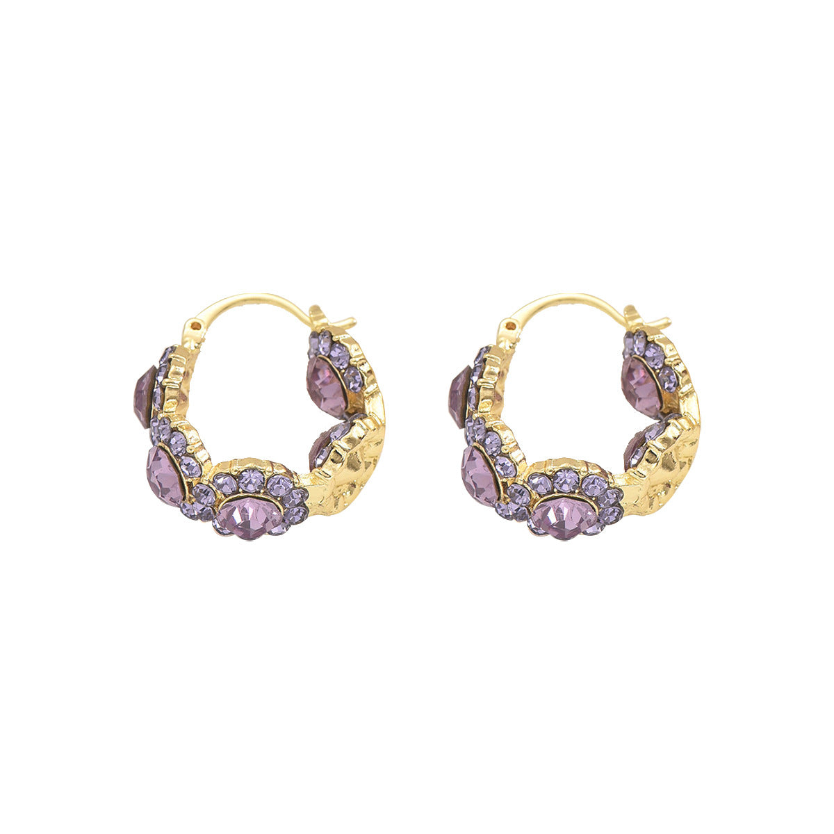 Niche Fashion Purple Zircon Earrings