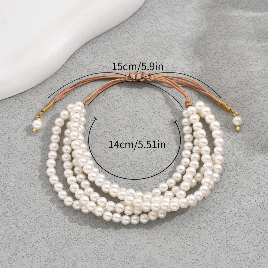 Unique multi-layered pearl bracelet