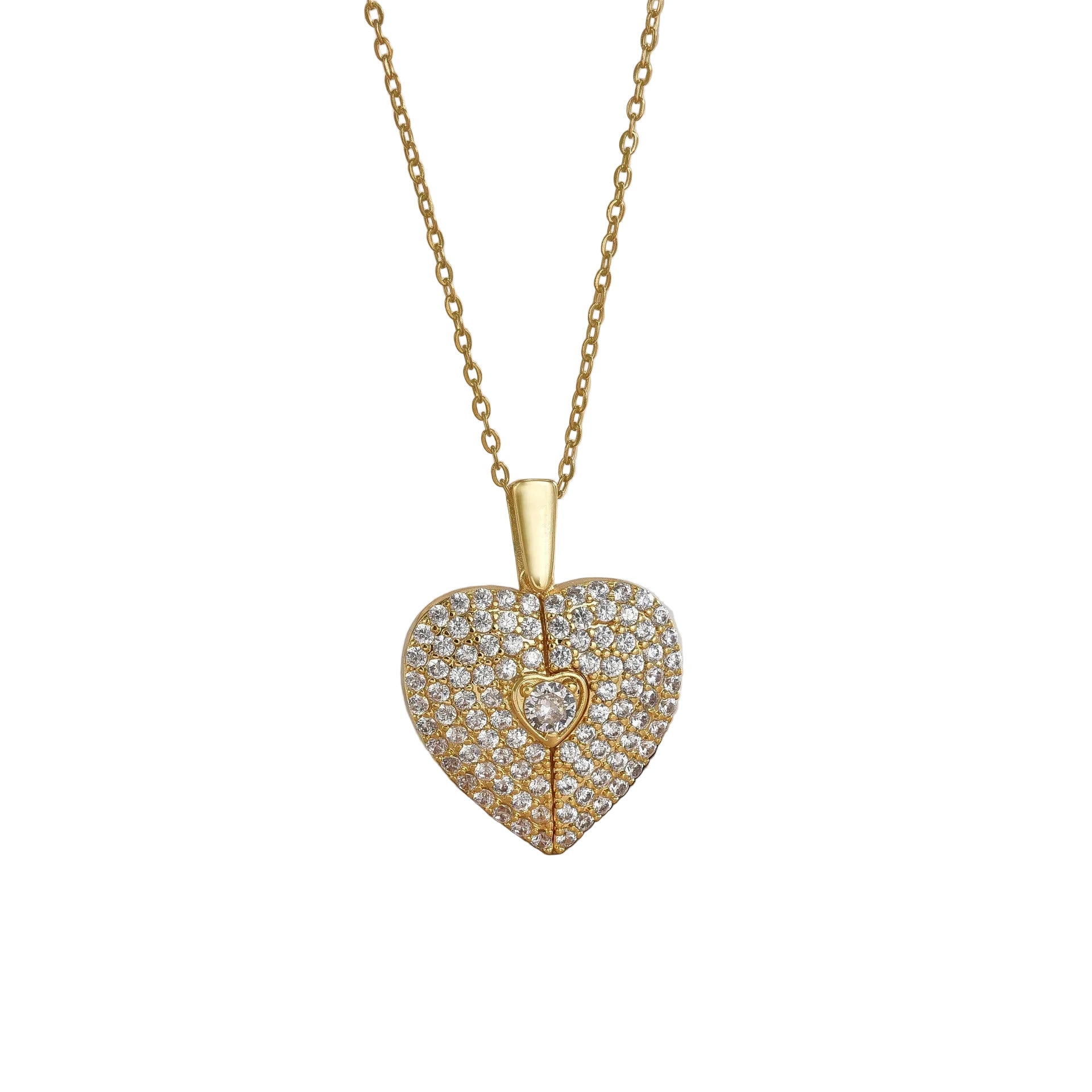 Heart-shaped opening and closing titanium steel clavicle necklace